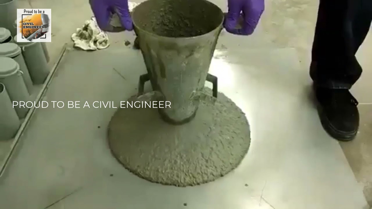 Slump Flow Test On Self Compacting Concrete - YouTube