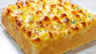 チーズとマヨコーンのちぎりパン【タッパで混ぜるだけ】【Make without kneading】Cheese and corn torn bread