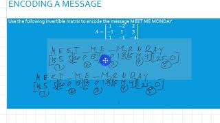 Cryptography as an Application of Matrix Operations: Encoding a Message