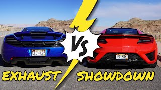 McLaren 12C vs NC1 Acura NSX - Ultimate Supercar Exhaust Showdown!