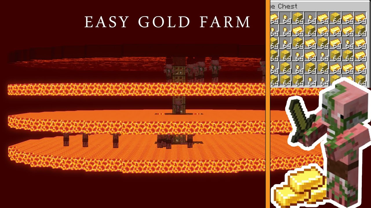 Minecraft|| Gold Farm For 1.16 ||Easy And Efficient Build Design - YouTube