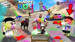 GTA 5 : Franklin Celebrating Holi In GTA 5 ! (GTA 5 Mods)
