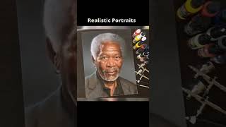 Airbrush Painting Morgan Freeman #shorts