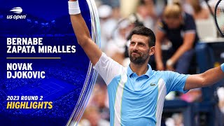 Bernabe Zapata Miralles vs. Novak Djokovic Highlights | 2023 US Open Round 2