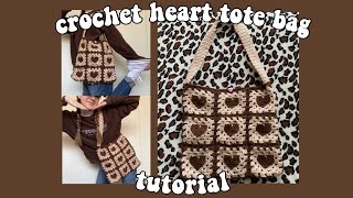 EASY Crochet Heart Tote Bag Tutorial