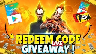 FREE FIRE LIVE 🥰 REDEEM CODES 5 KILL+ BHOOYA GEWAVEY 🥳 CUSTOM ENJOY #freefirelive #redeemcode #live