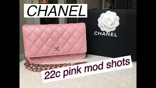 Chanel 22C Pink Wallet on Chain MOD Shots