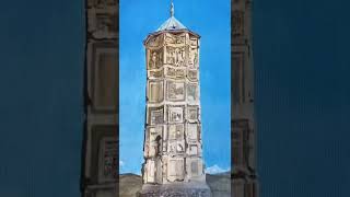 Acrylic Painting of Ghazni Minaret Afghanistan. #painting #acrylicpainting #ghazni  #afghanistan