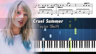 Taylor Swift - Cruel Summer - Piano Tutorial with Sheet Music