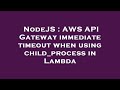 NodeJS : AWS API Gateway immediate timeout when using child_process in Lambda