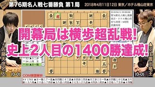 第76期名人戦七番勝負 第1局 ▲羽生善治竜王 − △佐藤天彦名人【将棋棋譜】