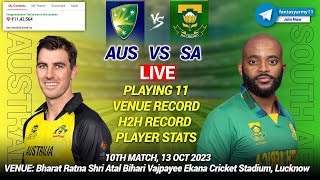 🔴LIVE AUS vs SA  World Cup 2023 #AUSvSA| AUS vs SALive Cricket  | South Africa vs Australia 10th OD