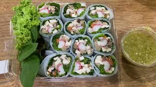 Salad rolls or fresh spring rolls, Kuay Teaw Lui Suan