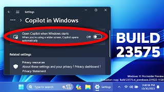 New Windows 11 Build 23575 – New Copilot AI Options in Settings, Start Menu Changes and Fixes (Dev)