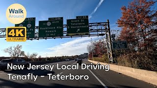 【4K60】ニュージャージー町でのドライビング、テナフライ(Tenafly)からテターボロ(Teterboro)まで！