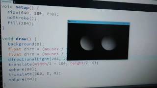 Lights in Processing: Directional Light following the mouse
