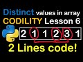 Distinct Array Values in Python and C++ Codility Solutions Lesson 6