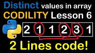 Distinct Array Values in Python and C++ Codility Solutions Lesson 6