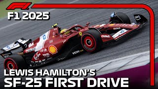 Hamilton FIRST Drive in NEW 2025 Ferrari SF-25 at Silverstone Onboard + TV cam｜#Assettocorsa  #F1