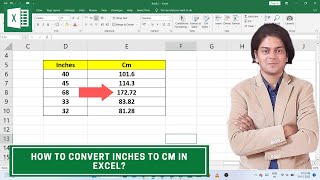 how to convert inches to cm in excel?
