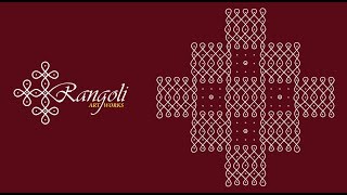 Balli rangoli with 21x5 dots | Sikku kolam | Melikala muggulu | Kolam with dots | Rangoli Artworks