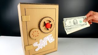 Cardboard Crafts  - How to make a Easy Safe box from Cardboard at home (full project measurement)