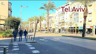 [4K] Wonderful Day in Tel Aviv. Walking from Tel Aviv to Ramat Gan, Israel