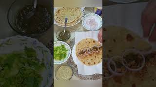 Assembling Chicken paratha roll with 2 types of chatnis