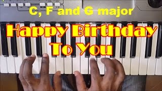 How To Play Happy Birthday To You - Easy Piano Chords - Piano Tutorial
