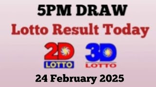 Lotto Result Today 5pm live draw 24 February 2025 Swertres Ez2 PCSO live result