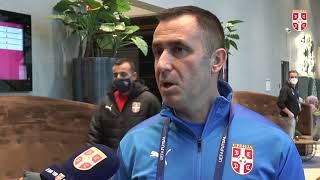 FUTSAL UEFA EP 2022 / selektor Dejan Majes i kapiten Marko Pršić pred  Portugal (18.01.2022).