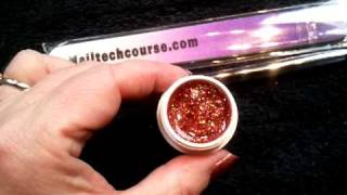 Glitter starlite copper gel,nail art, color gel nails, manicure,  spa one, nail tech, nail products,