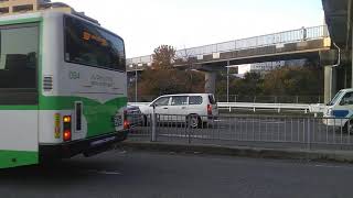 【神回】神戸市営バス　三菱ふそうエアロスター094号車　回送　交通事故防止運動実施中　ご安全に　名谷駅にて　@MOMOTARO0724　@KOBETETSUDOU