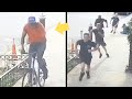 Brute On Bike Punches 60-Year-Old Woman, 4 Firefighters Make Him Regret It