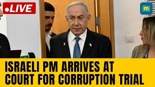 Israeli PM Netanyahu arrives at court for corruption trial give description with tags and hashtags'