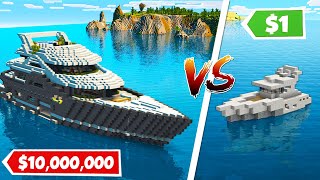 Minecraft NOOB vs PRO: $1 Vs $10.000.000 MODERN YACHT HOUSE - BUILD CHALLENGE