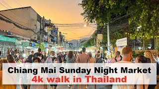 Sunday Market Chiang Mai - A 4K POV walking tour in Thailand