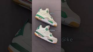 Real Vs Fake Pine Green Jordan 4 #sneakerhead #sneakers #viral