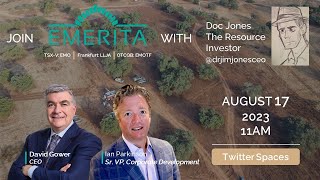 Doc Jones Interviews Emerita Resources w/ David Gower, Ian Parkinson (Twitter Spaces - Aug.17, 2023)