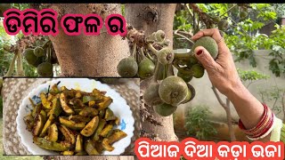 ଡିମିରି ଫଳ ର କଡ଼ା ଭଜା।।odia cooking vlogs।।Anjeer onion dry fry।।odia