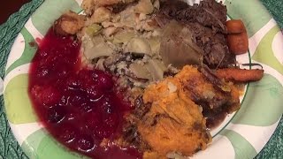 SassEsnacks ASMR: Pot Roast with Thanksgiving Leftovers Eating Sounds