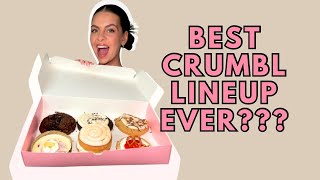 Detailed Crumbl Tasting + Review🍪🍰🍫🥛🍓 #foodreview #crumblasmr #cookiesandmilk #foodie