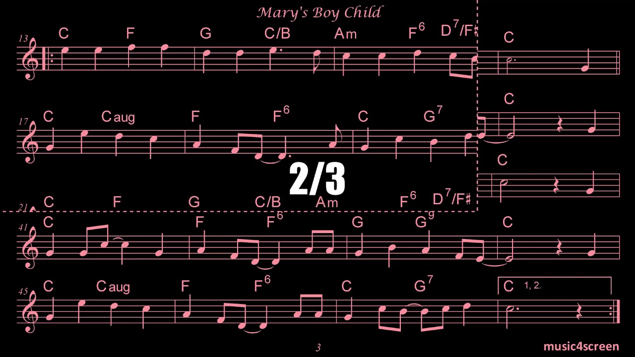 Mary's Boy Child (in Bb) - Sheet Music With Backing Track - YouTube