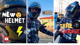 BUYED EXPENSIVE AXOR HELMET | BACK WHEEL TIRE CHANGE | TRYING NEW HIMALAYAN 450CC🔥