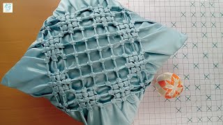 【Canadian smocking】綺麗な生地を選んで作りましょう, Diamond flowerクッションカバー【カナディアン スモッキング】撮影用の製図を書きました。2022/01/23