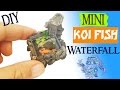 DIY MINIATURE KOI POND WATERFALL polymer clay & resin tutorial | Miniatures fish tank aquarium craft