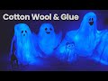 #285 Cute Halloween Ghosts made with Cotton Wool & Glue that light up / Easy Fun Craft for Beginners