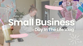 Small Business Vlog | Day in the Life, Sew with me, Pack Orders, Trying the viral Blueberry Latte!