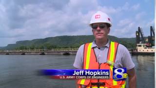 Barges and Tugboats Stranded on Mississippi