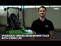 ROTA HYDRO 1,50 hydraulic-driven drum mower. What is the machine's equipment? How to work with it?